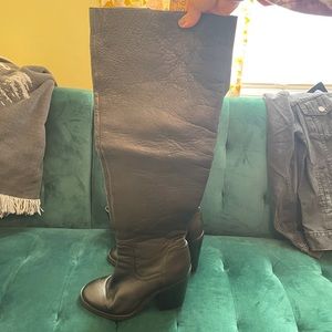 Black Steve Madden tall leather boots
